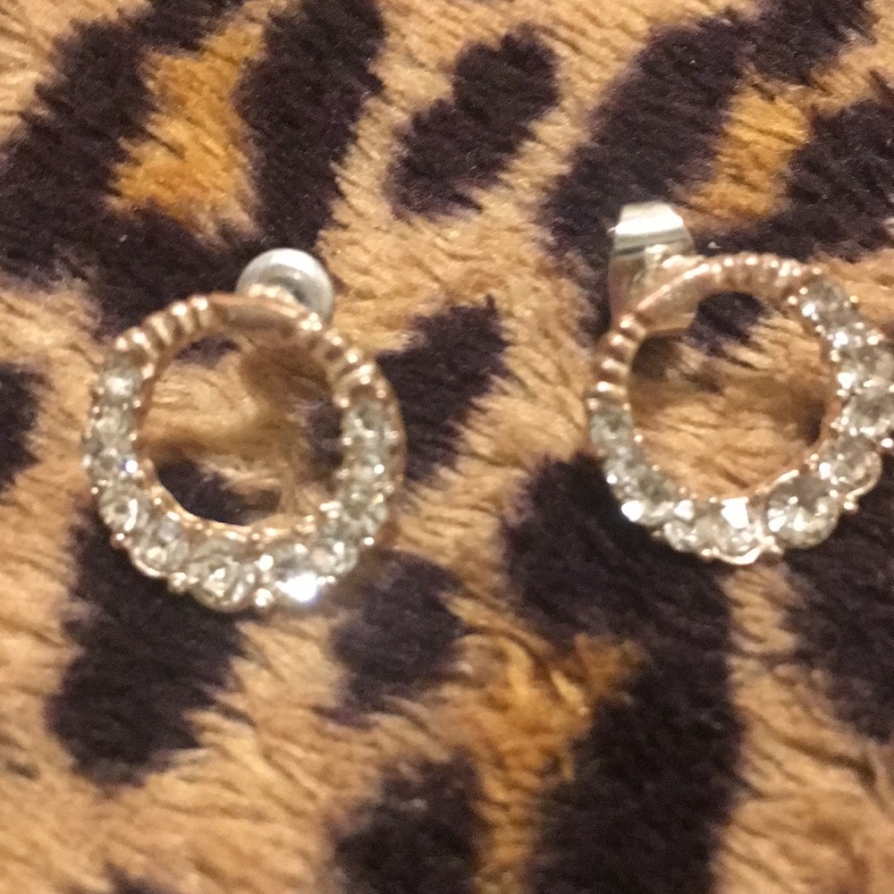 Super cute sparkly circle earrings